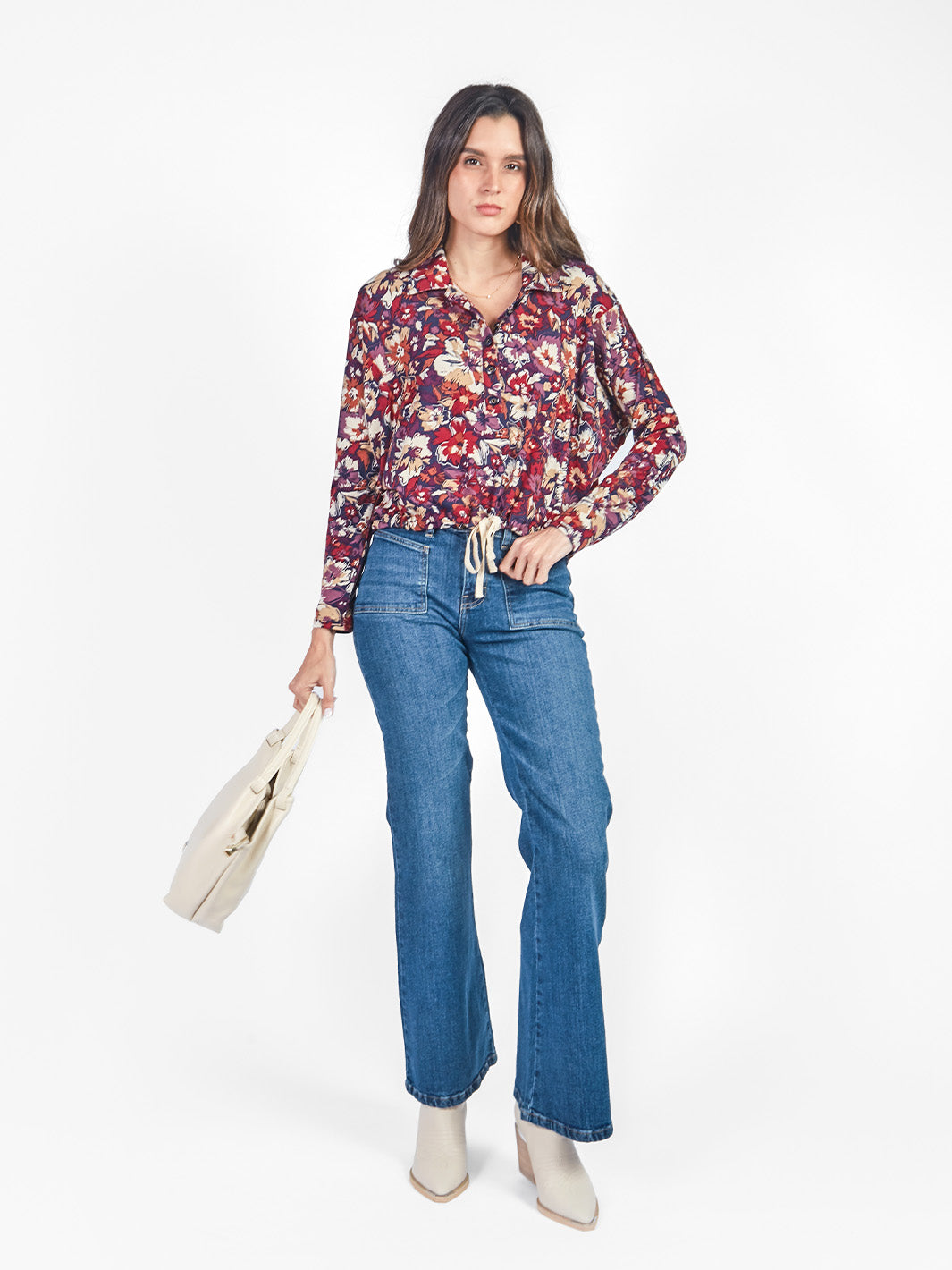 Polo manga rangla con cuello Johnny floral