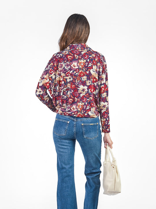 Polo manga rangla con cuello Johnny floral
