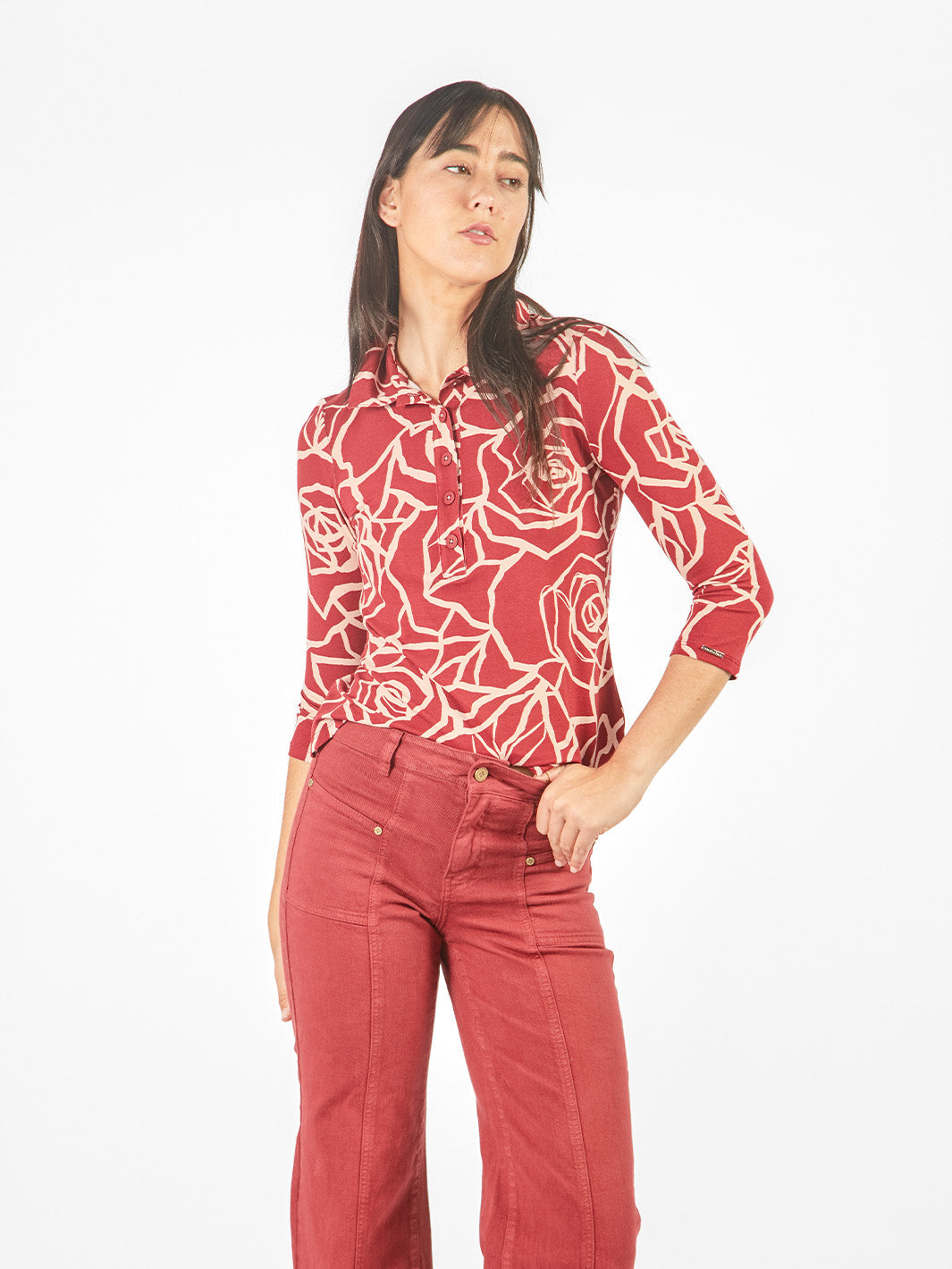 Polo manga 3/4 con cuello Johnny