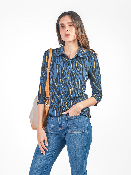 Polo manga 3/4 con cuello Johnny