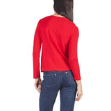 Polo manga larga de escote redondo Rojo