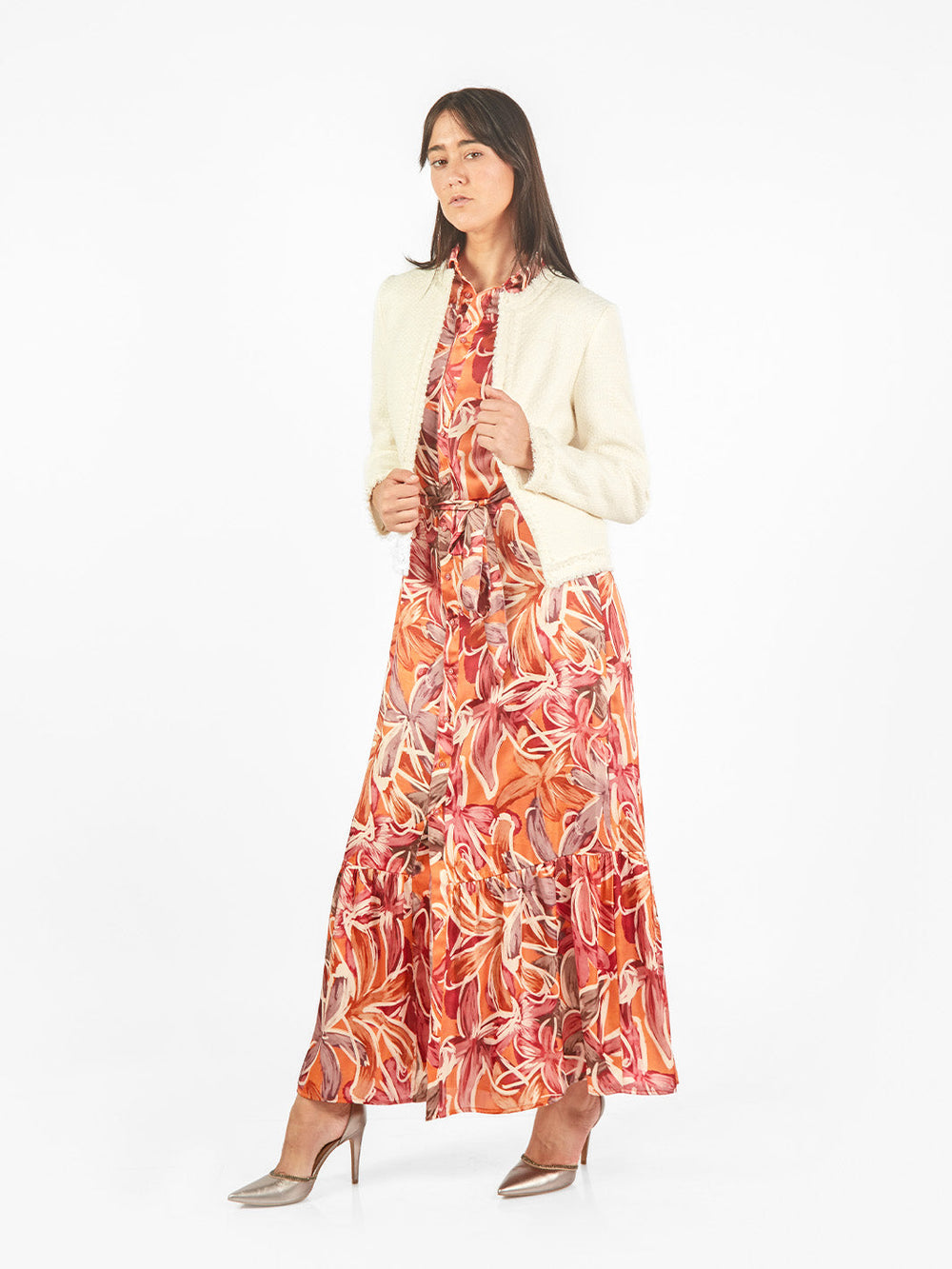 Saco escote redondo desflecado