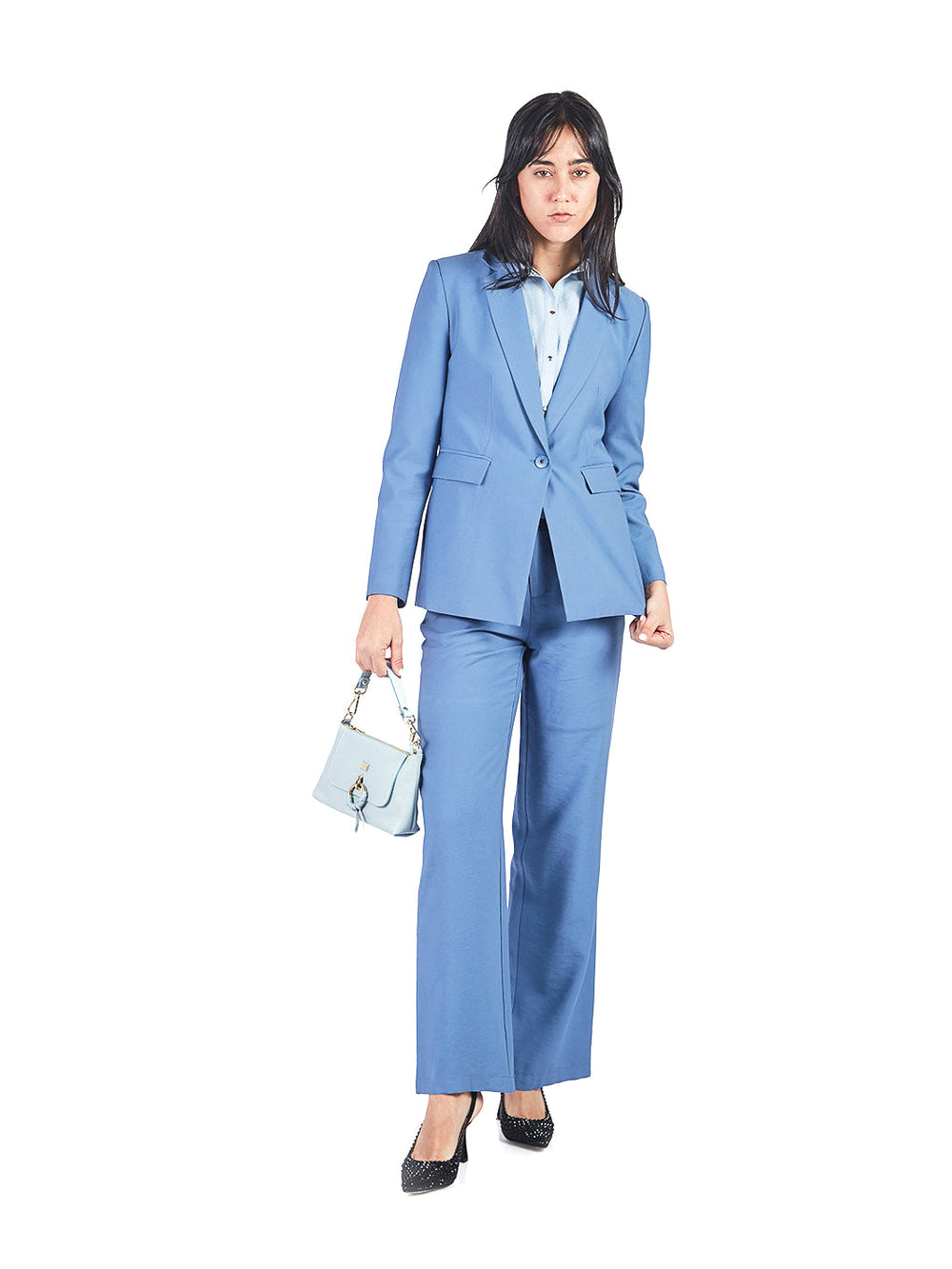 Saco bolsillo ojal con solapa Azul Acero
