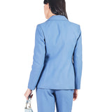 Saco bolsillo ojal con solapa Azul Acero