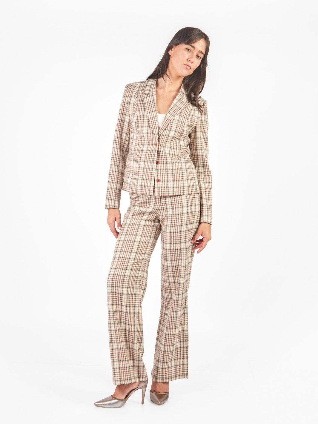 Saco con solapa de cuadros