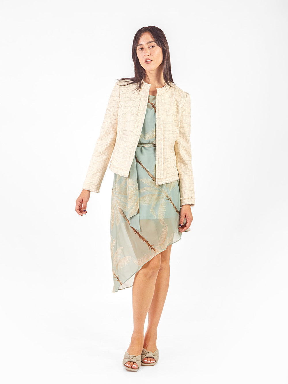 Saco escote redondo desflecado