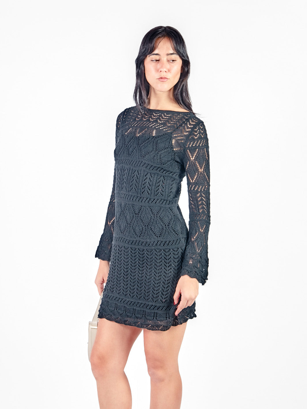 Vestido mini manga larga tejido- Early Spring