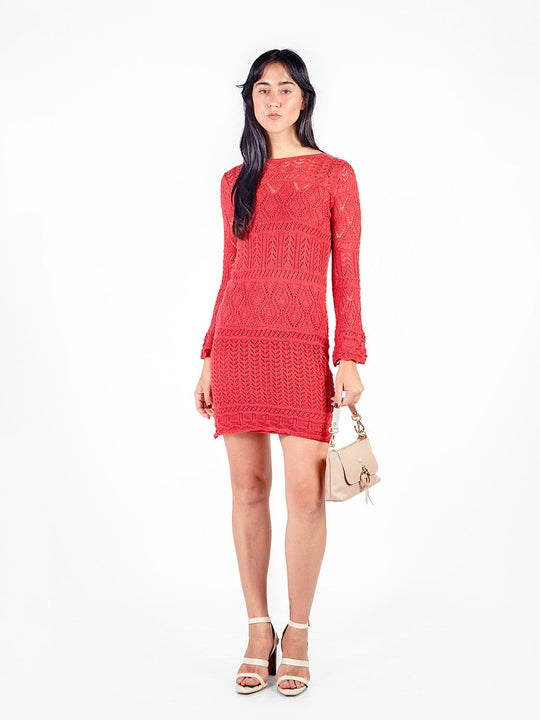 Vestido mini manga larga tejido- Early Spring