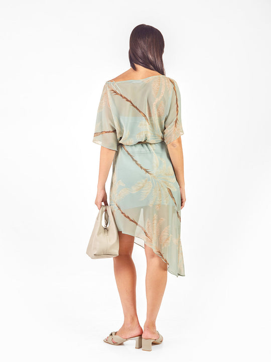 Vestido asimétrico con lazo