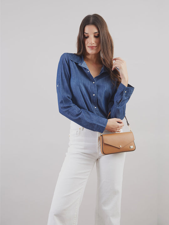 Blusa Jean Manga Larga Jb00178mc
