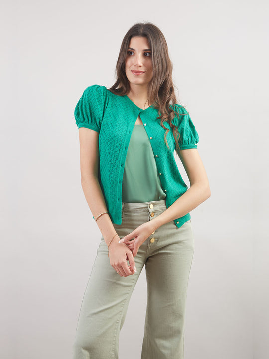 Chompa Cardigan Manga Corta Ch00936ess