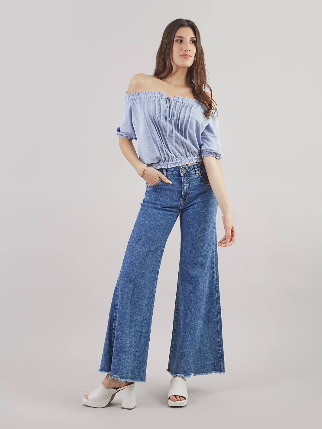 Pantalón Denim Palazo Jp00474tym