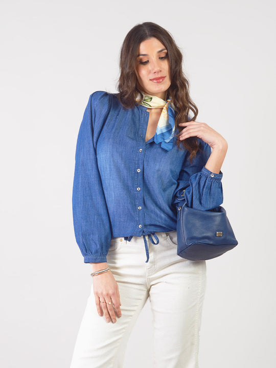 Blusa Manga Larga Camisero Denim Emma