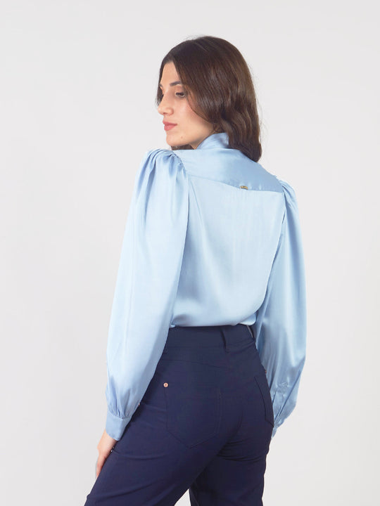 Blusa Manga Larga Cuello con Corbata Elena