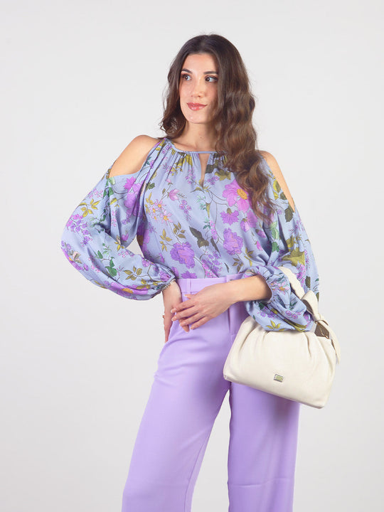 Blusa Manga Larga con Estampado Floral Paolina