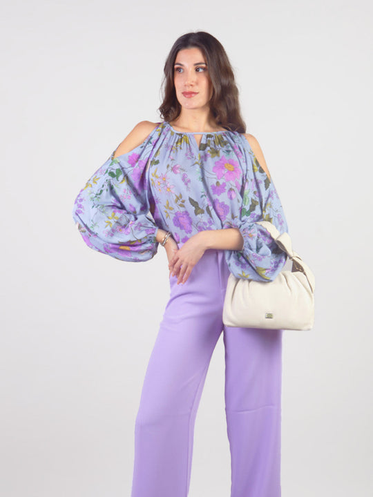 Blusa Manga Larga con Estampado Floral Paolina