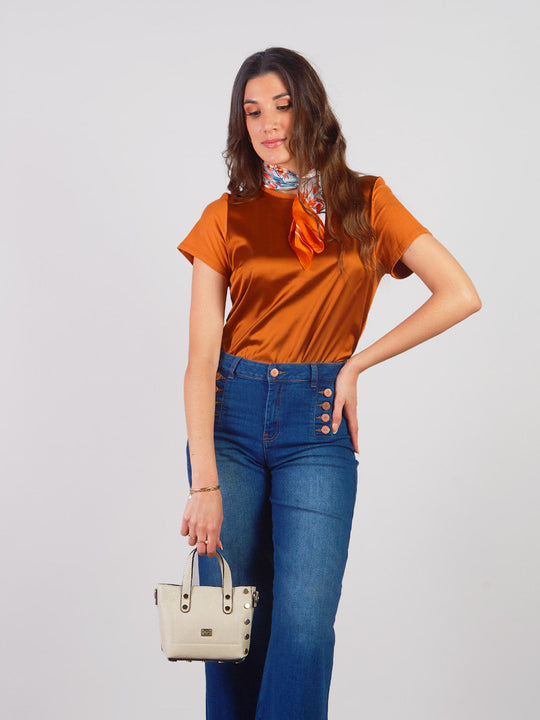 FIONA - SILKY SHORT SLEEVE BLOUSE