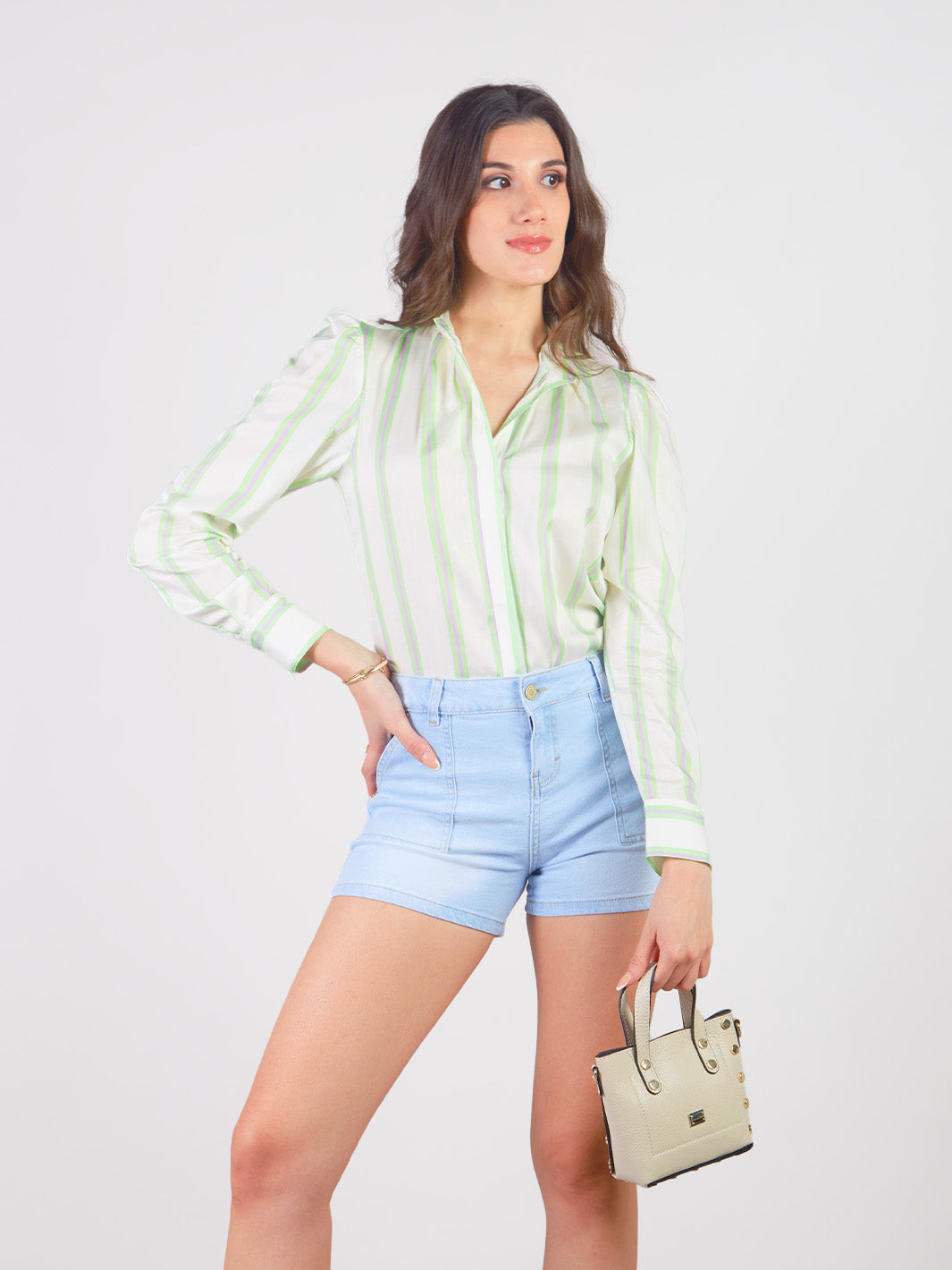 MIRTA - BLUSA MANGA LARGA CAMISERO