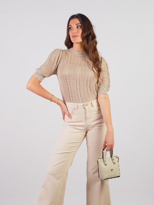 Miretta Short Sleeve Knitted Sweater