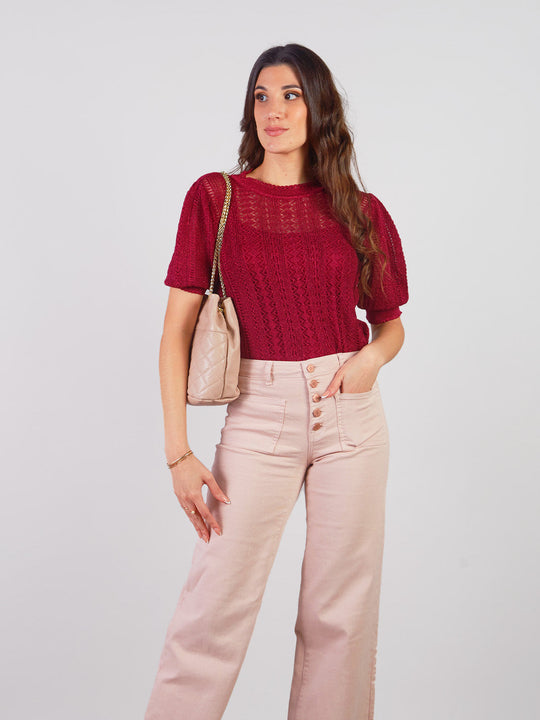 Miretta Short Sleeve Knitted Sweater