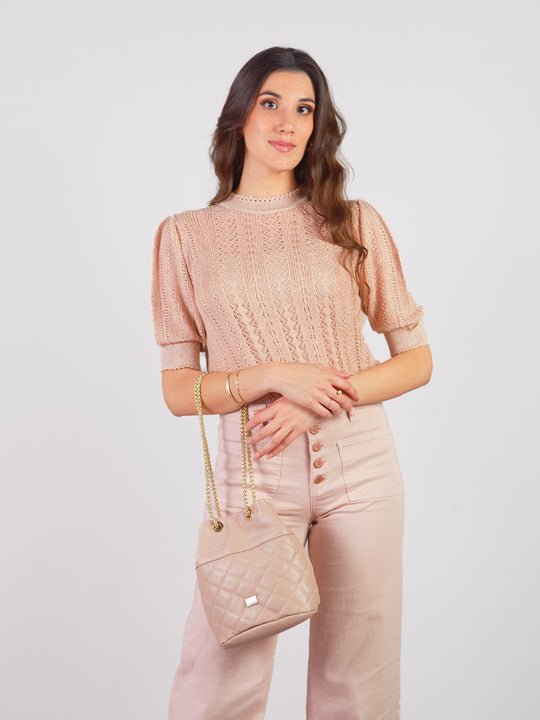 Miretta Short Sleeve Knitted Sweater