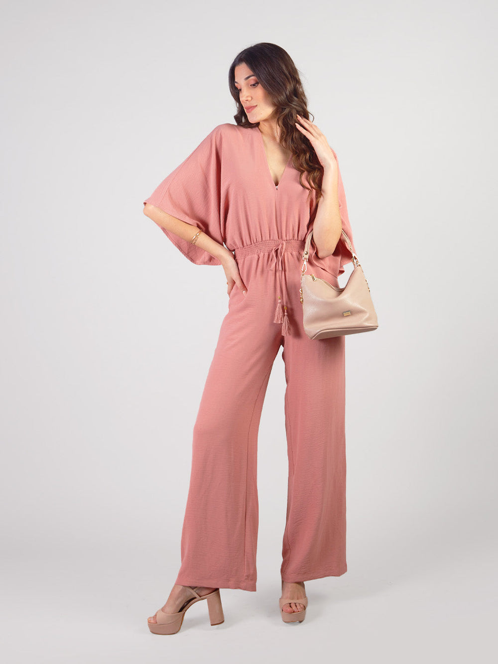 LIORA - KIMONO-STYLE JUMPSUIT WITH WIDE SLEEVES