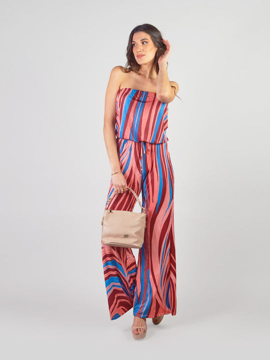 GEORGINA - ENTERIZO STRAPLESS CON BOLSILLOS LATERALES