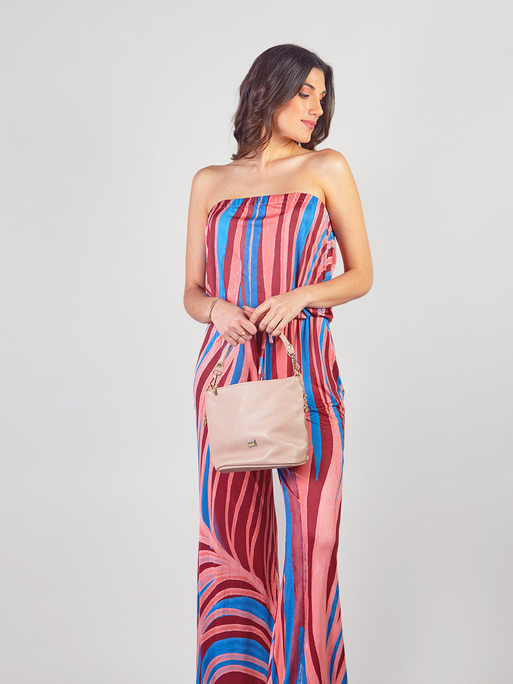 ESTRELLINA - STRAPLESS JUMPSUIT WITH SIDE POCKETS