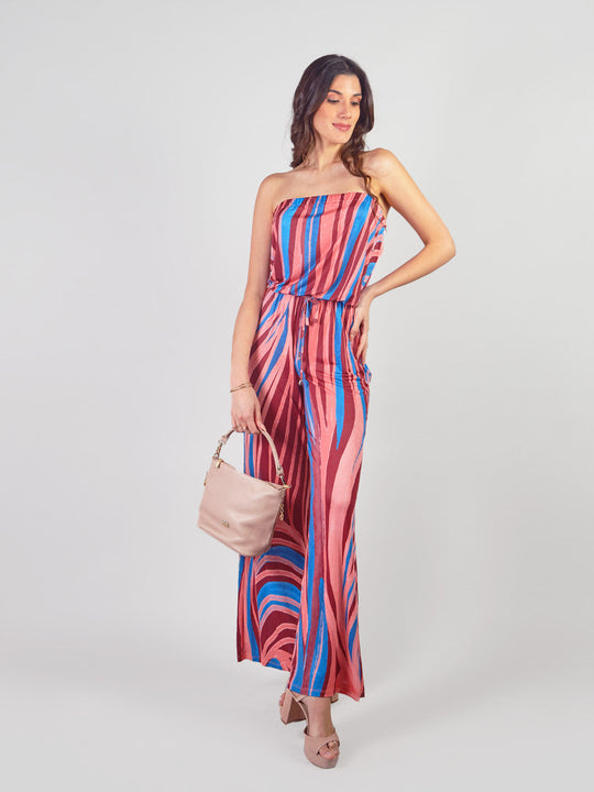GEORGINA - ENTERIZO STRAPLESS CON BOLSILLOS LATERALES