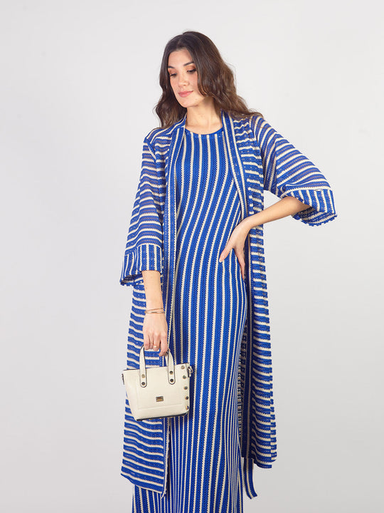 SERENETTA - STRIPED KAFTAN WITH 3/4 SLEEVES