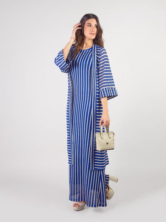 SERENETTA - STRIPED KAFTAN WITH 3/4 SLEEVES