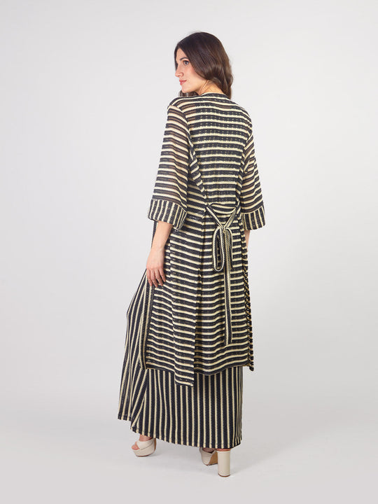 SERENETTA - STRIPED KAFTAN WITH 3/4 SLEEVES