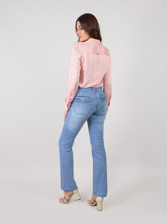 FÁTIMA - PANTALÓN DENIM CORTE RECTO