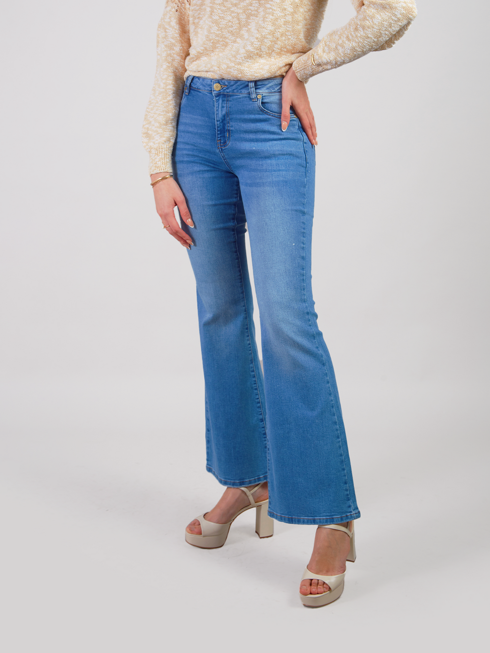 ODARA - DENIM FLARE PANTS