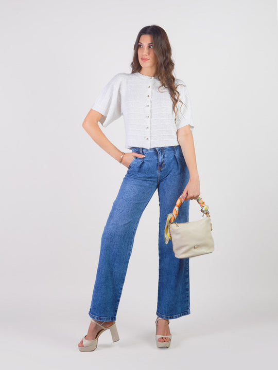 ISOLINA - PANTALÓN DENIM CORTE RECTO