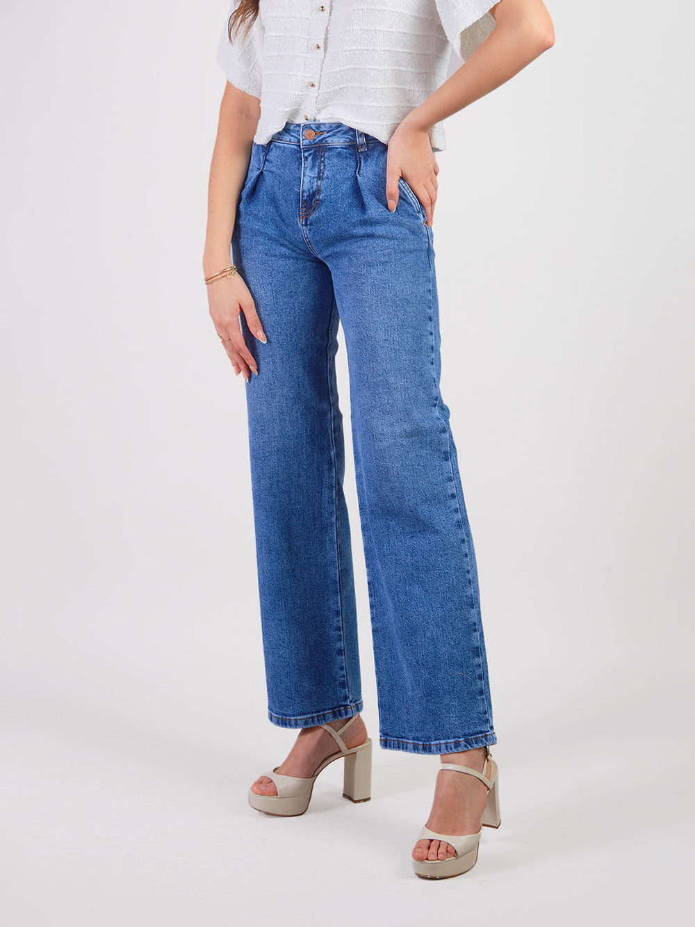 ISOLINA - PANTALÓN DENIM RECTO