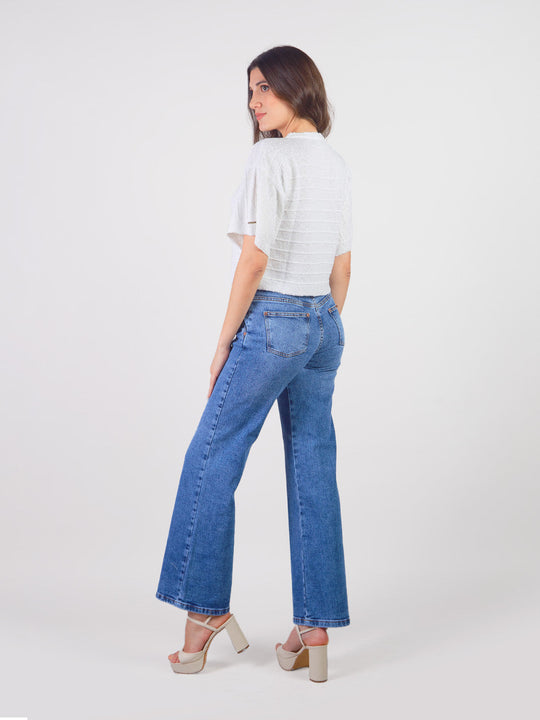 ISOLINA - STRAIGHT FIT DENIM PANTS