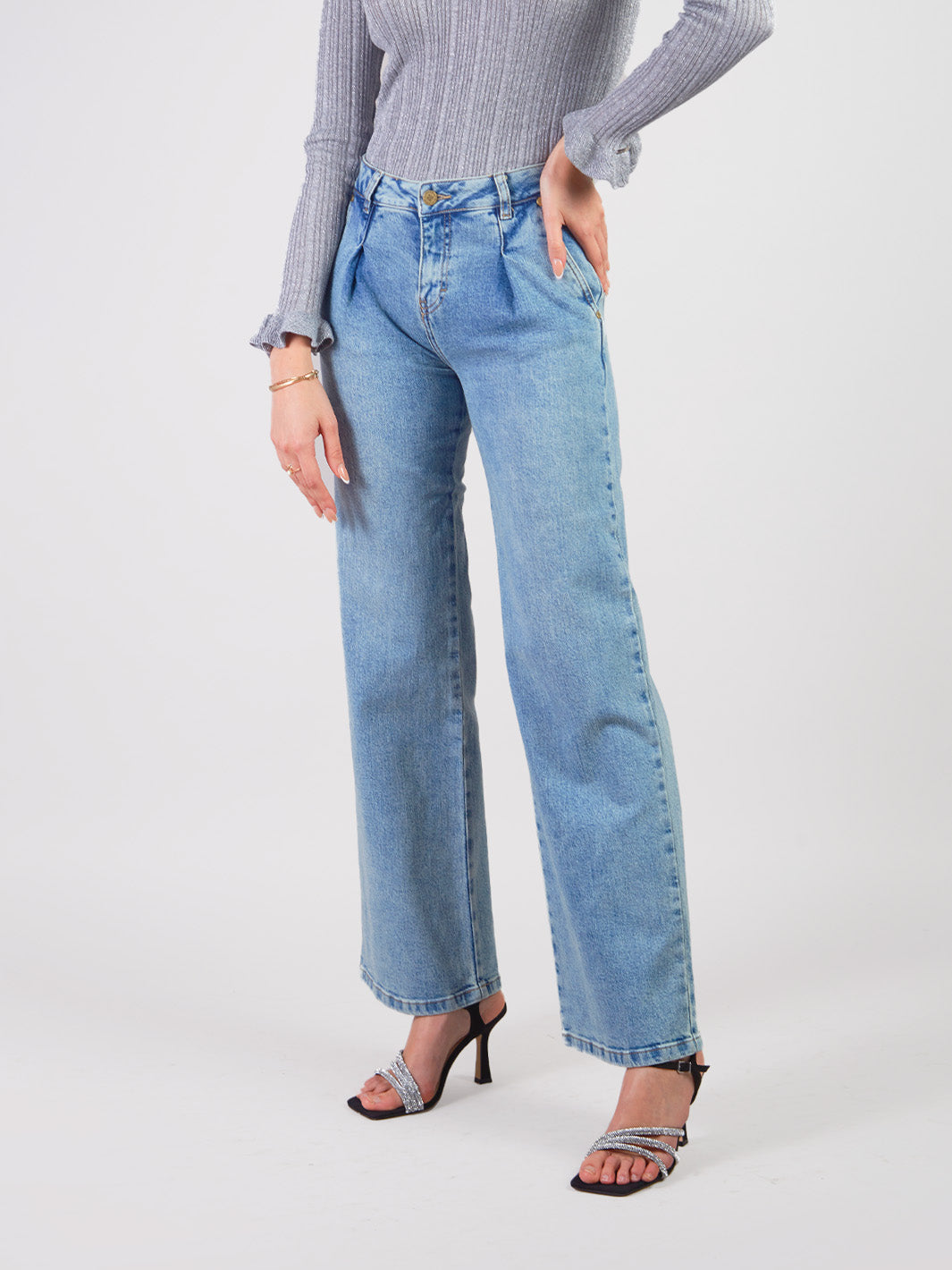 ISOLINA - STRAIGHT FIT DENIM PANTS