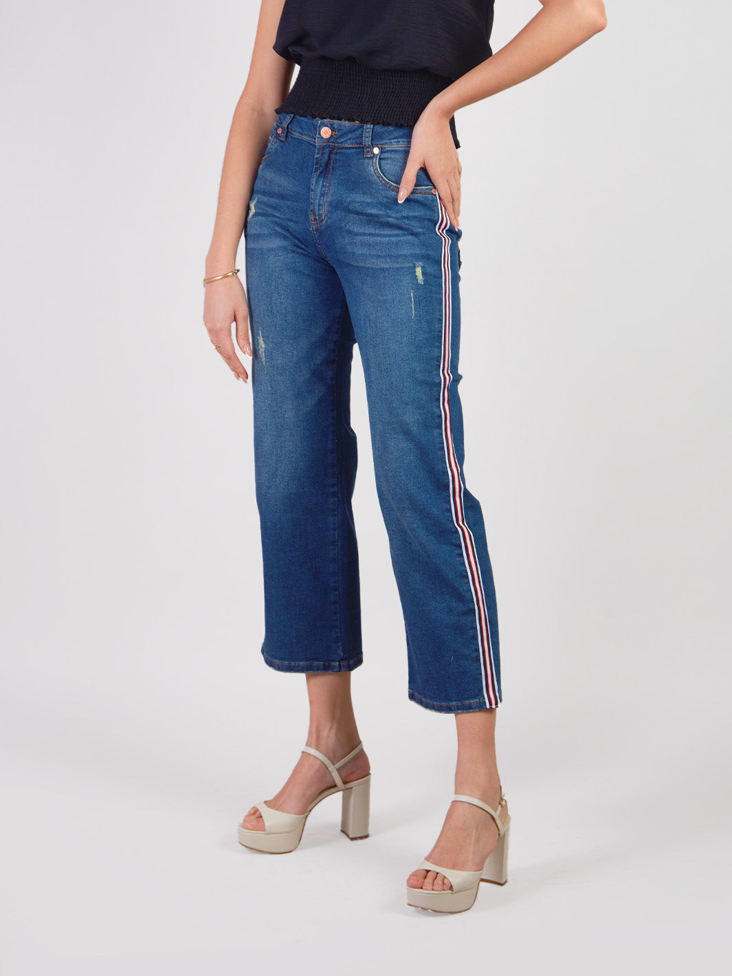 ANNETTA - PANTALÓN DENIM CORTE RECTO