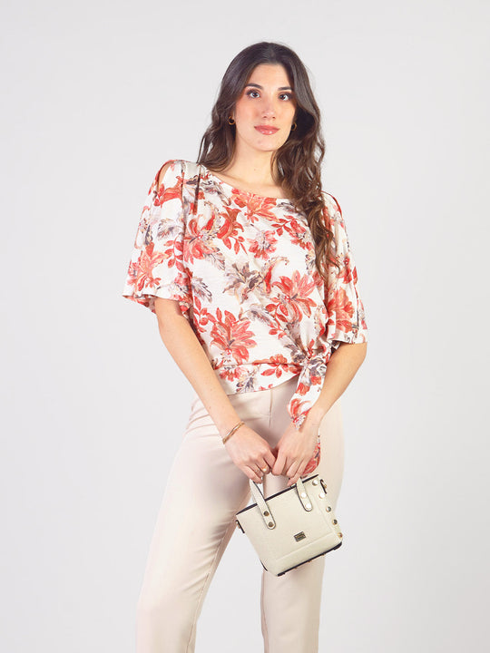 ESTELA - POLO MANGA CORTA CON ESTAMPADO FLORAL