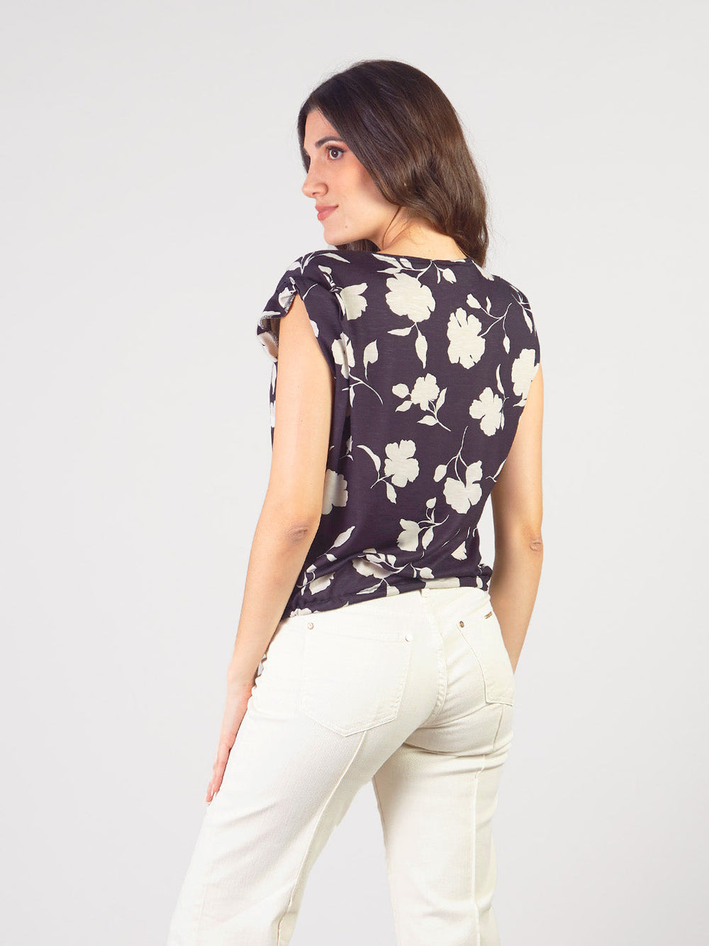 MARIOLA - SHORT SLEEVE POLO WITH FLORAL PRINT