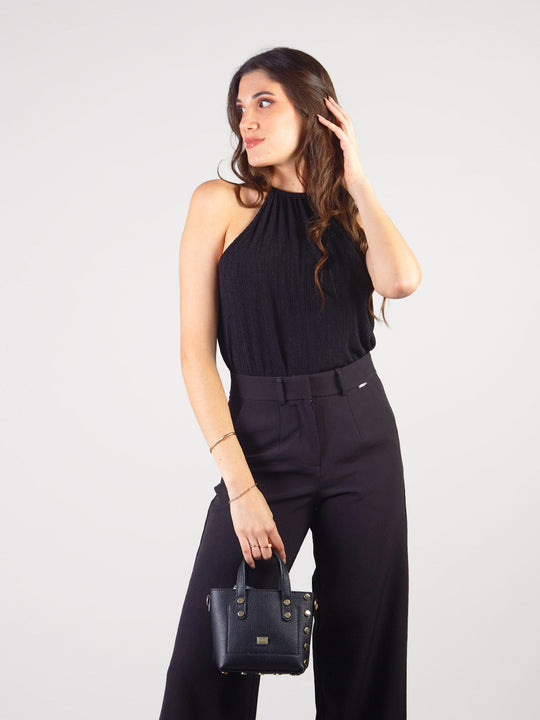 SORAYA - BLUSA HALTER CON PLIEGUES