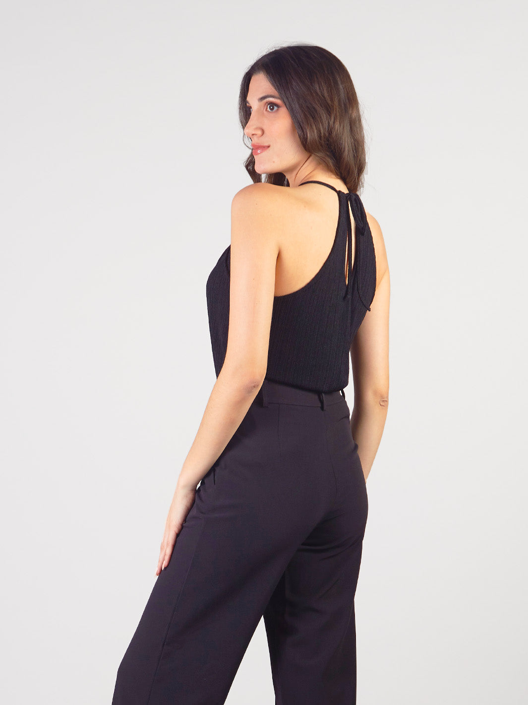 SORAYA - BLUSA HALTER CON PLIEGUES