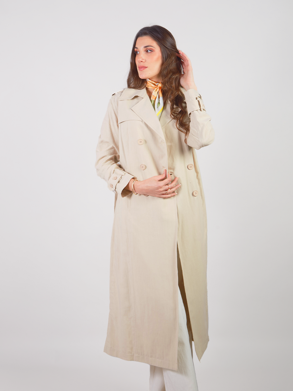 Trench Coat Clásico Largo Yareli