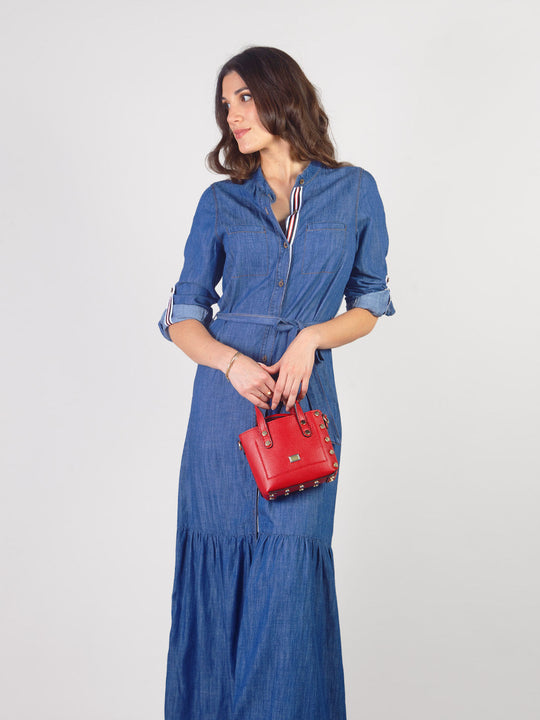 CASSIA - VESTIDO LARGO DEMIN CAMISERO