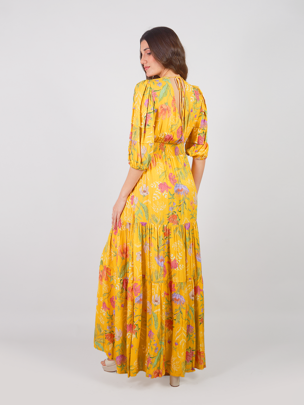 Eira Floral Print Long Dress