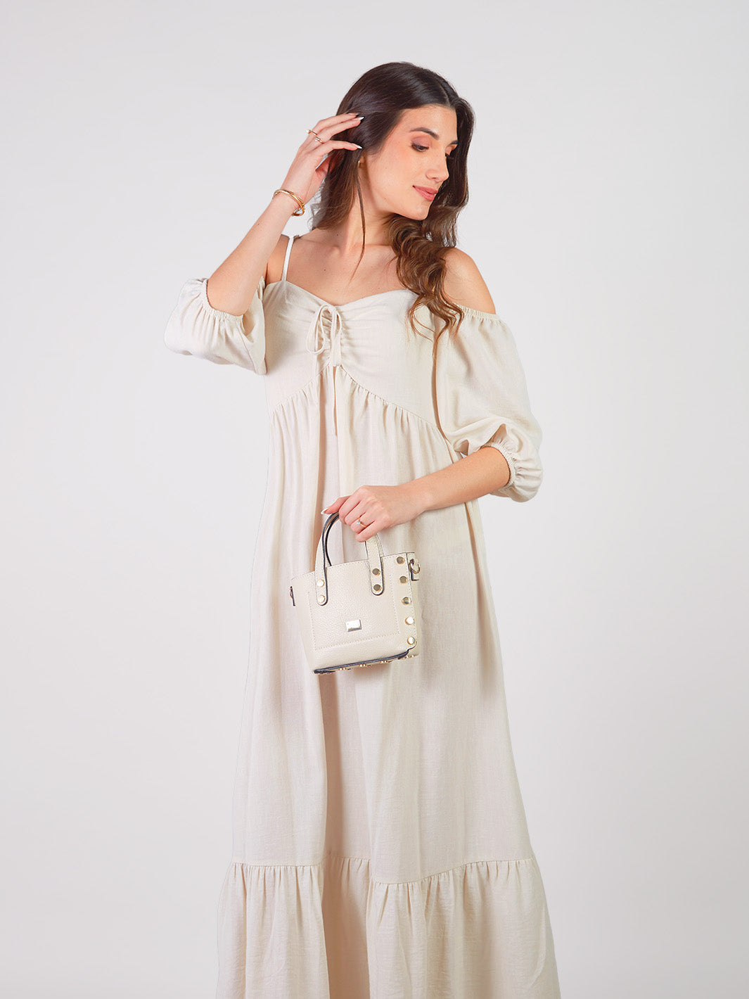 LILIOSA - VESTIDO LARGO OFF SHOULDER