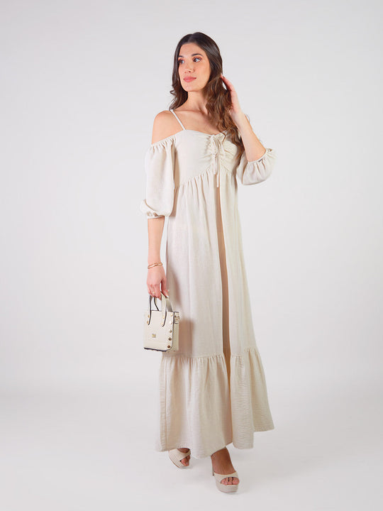 LILIOSA - VESTIDO LARGO OFF SHOULDER