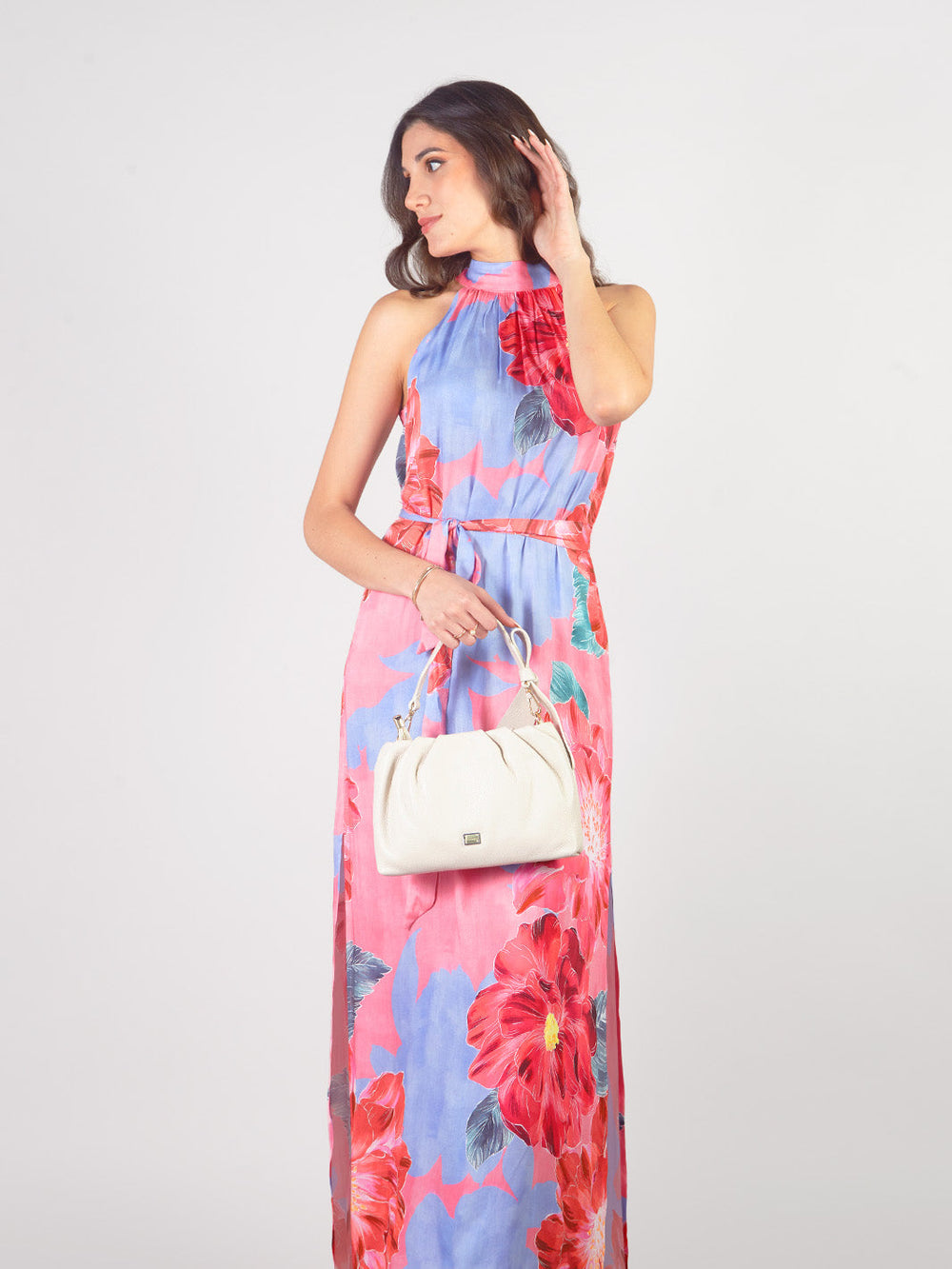 LUNELLA - LONG HALTER DRESS