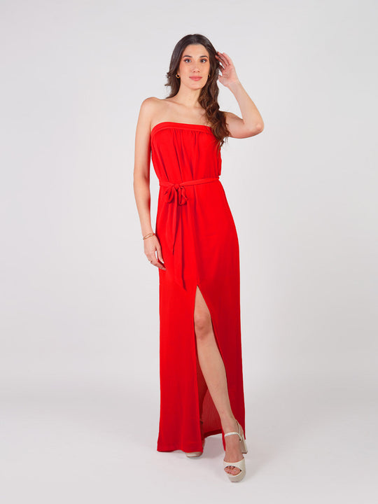 MARINELLA - VESTIDO MAXI STRAPLESS